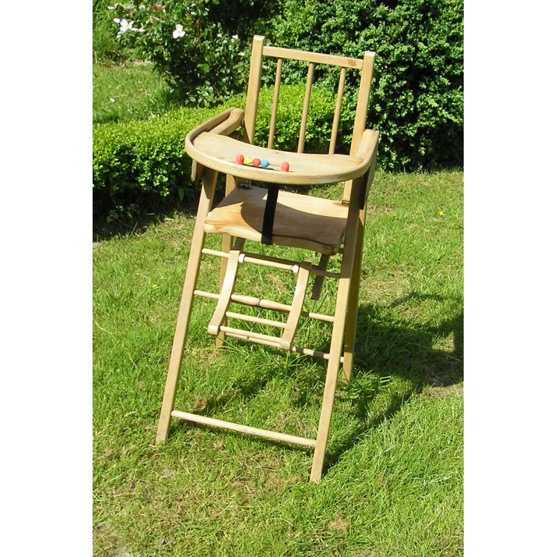 Chaise haute en bois, pour bébé  Broc23